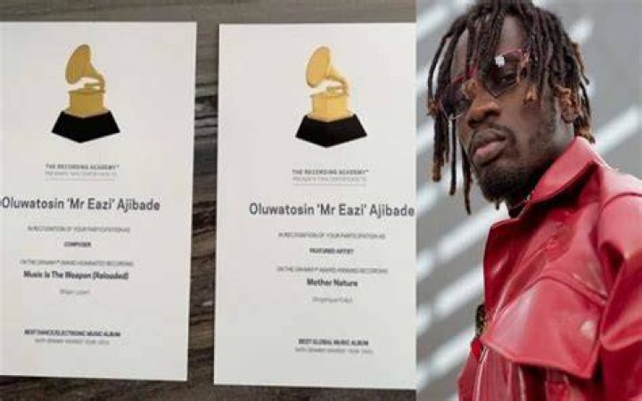 
Singer, Mr Eazi gets two Grammy certifications 